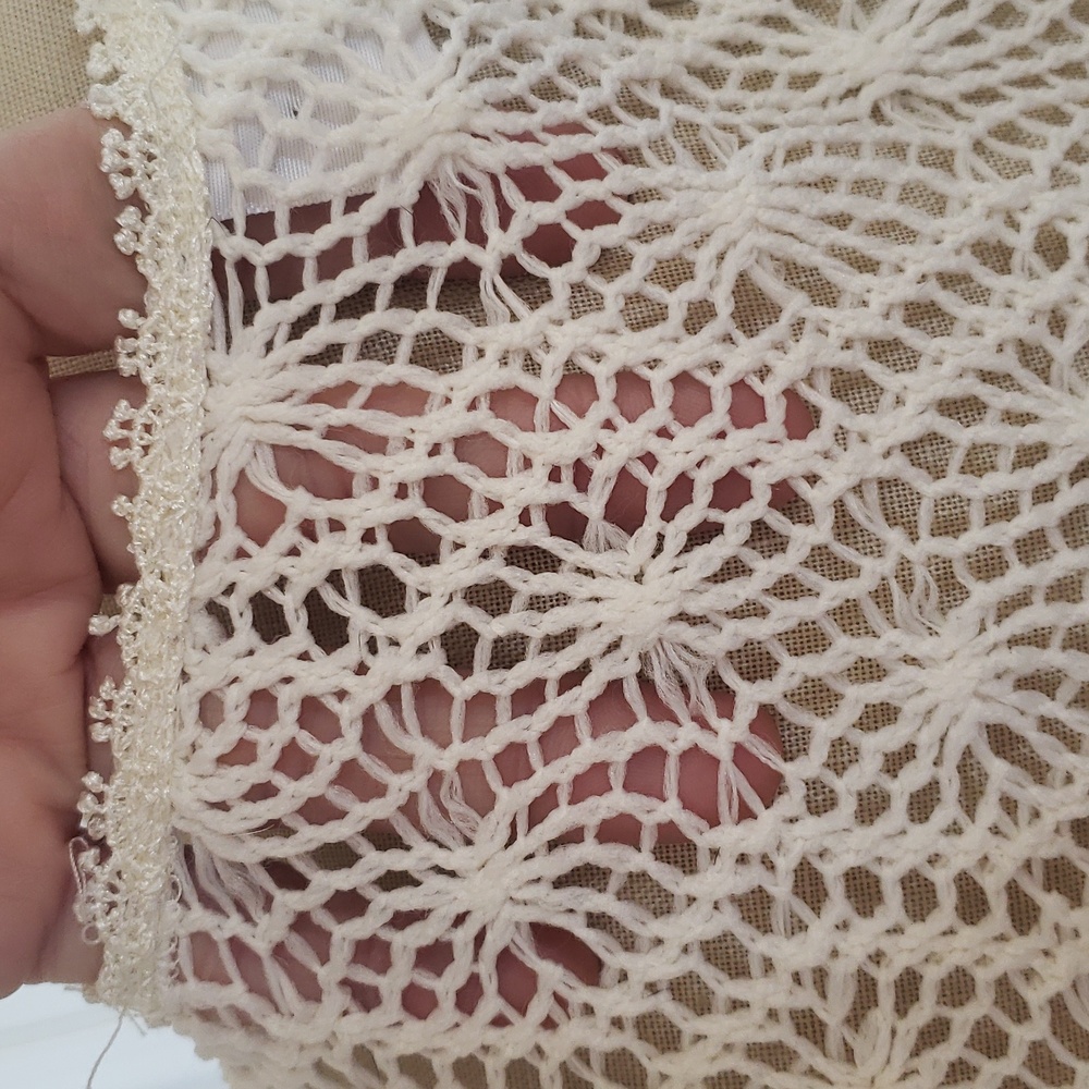 Vintage Disney D-Signed Crochet Lace Top Off White • Cottagecore Sheer • SMALL - Picture 14 of 16